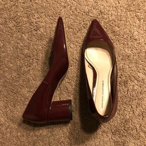 Burgundy Zara Block Heel